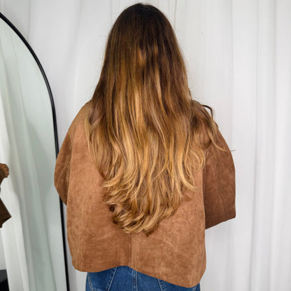 Manteau en daim camel