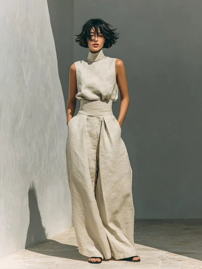 Joana Conjunto Elegante de Algodón y Lino
