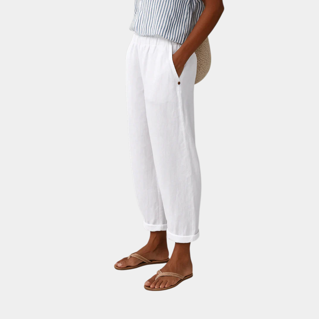 Florence | Pantalón Cómodo Efecto Lino