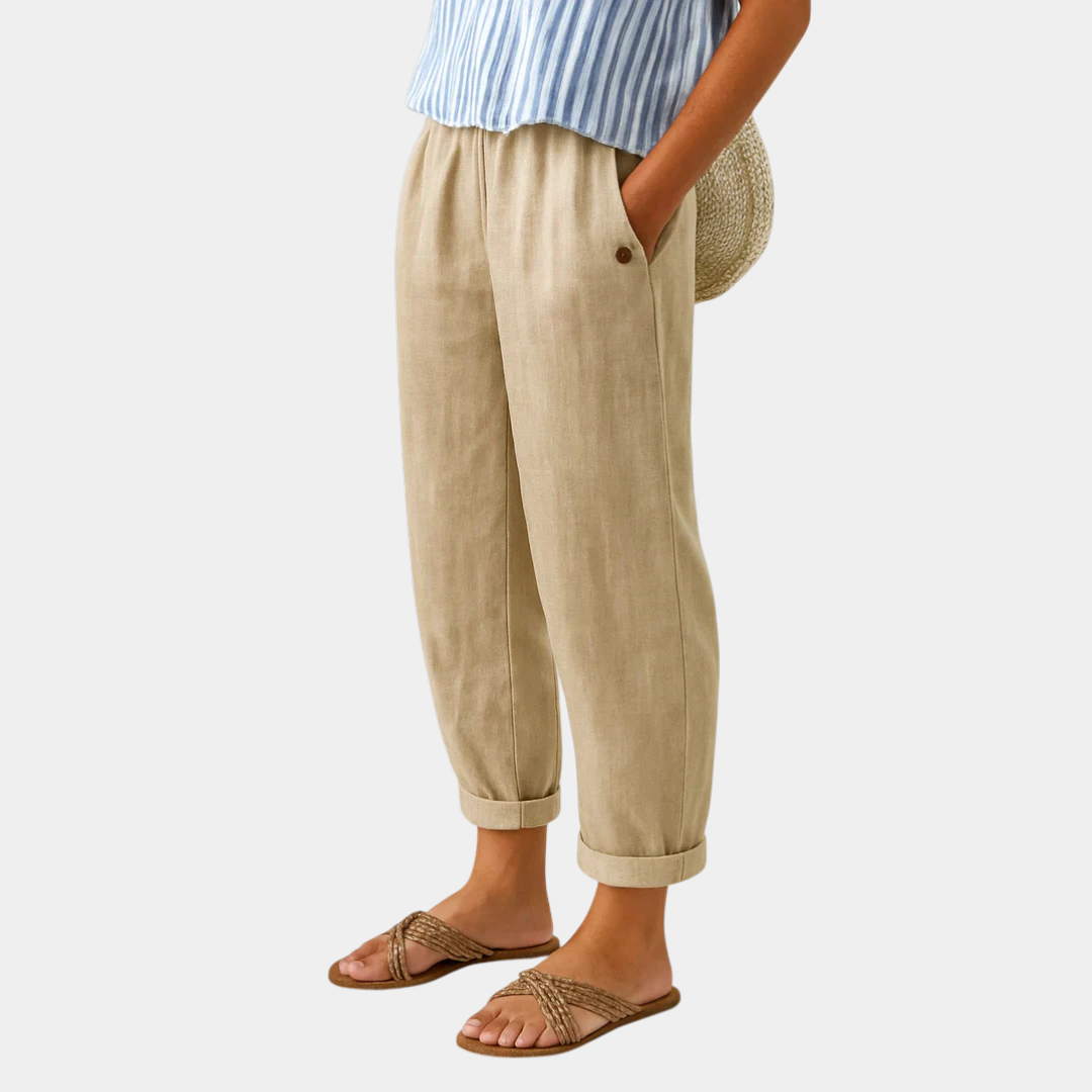 Florence | Pantalón Cómodo Efecto Lino