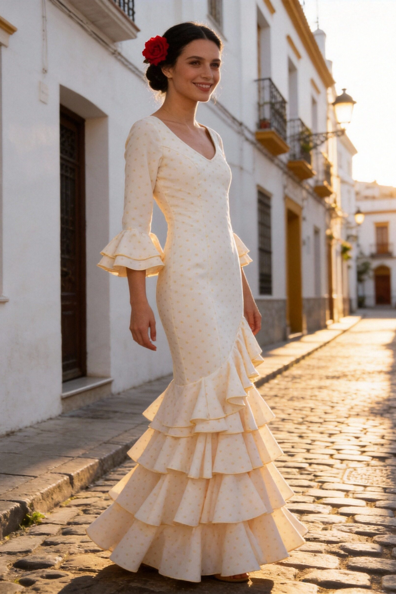 ROBE DE FLAMENCO LOLITA À POIS MOYENS