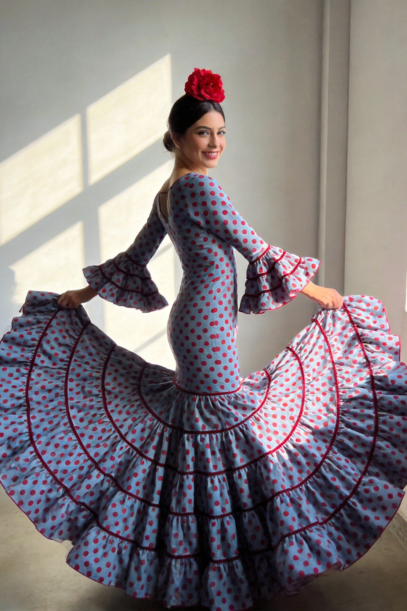 ROBE FLAMENCA FEMME ROSALÍA POIS MOYENS