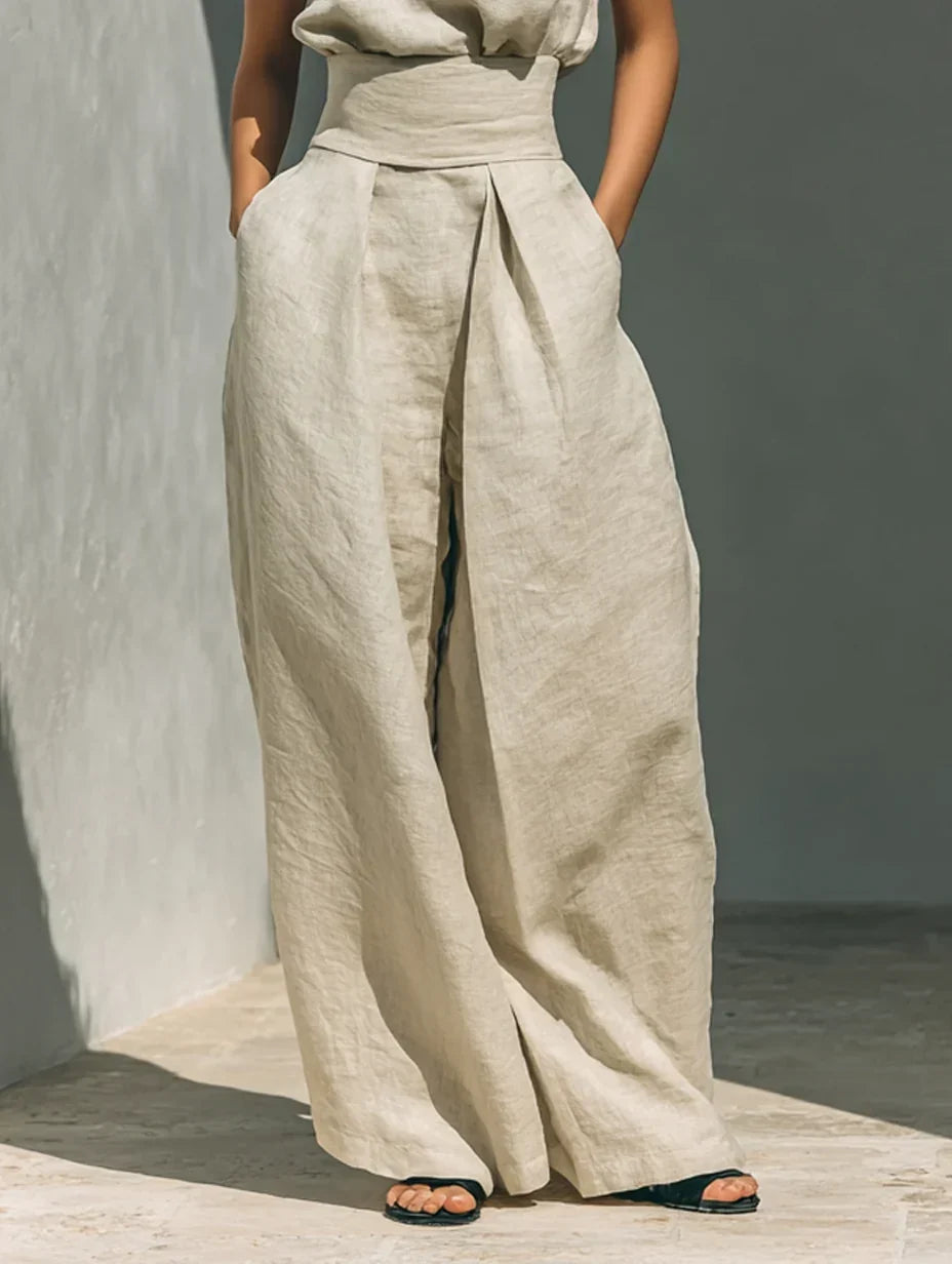 Joana Conjunto Elegante de Algodón y Lino