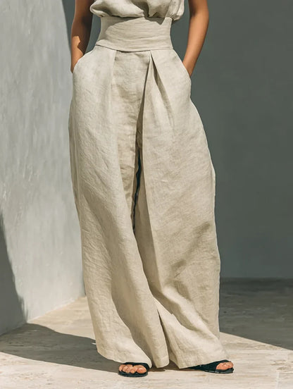 Joana Conjunto Elegante de Algodón y Lino