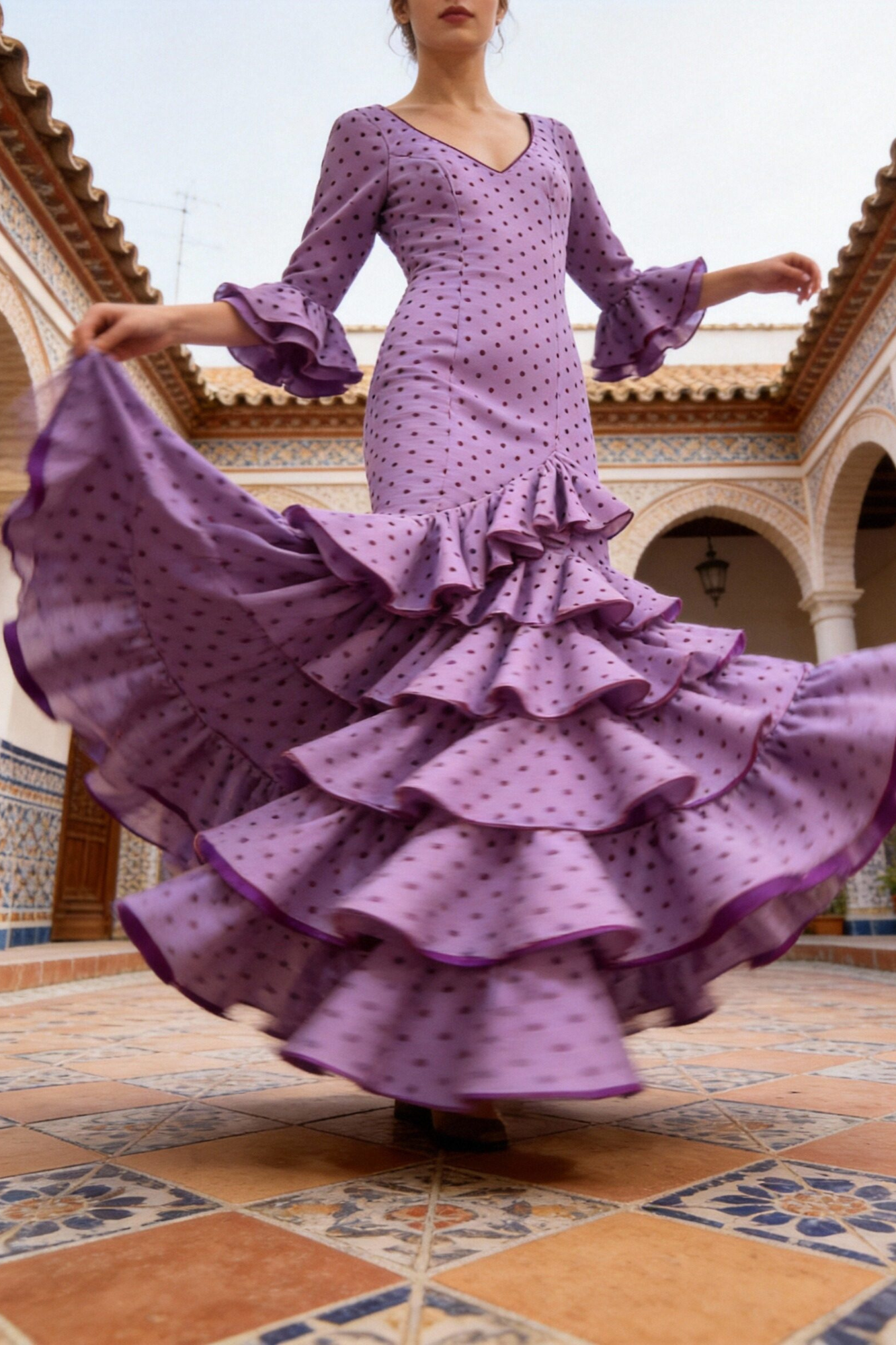 ROBE DE FLAMENCO LOLITA À POIS MOYENS
