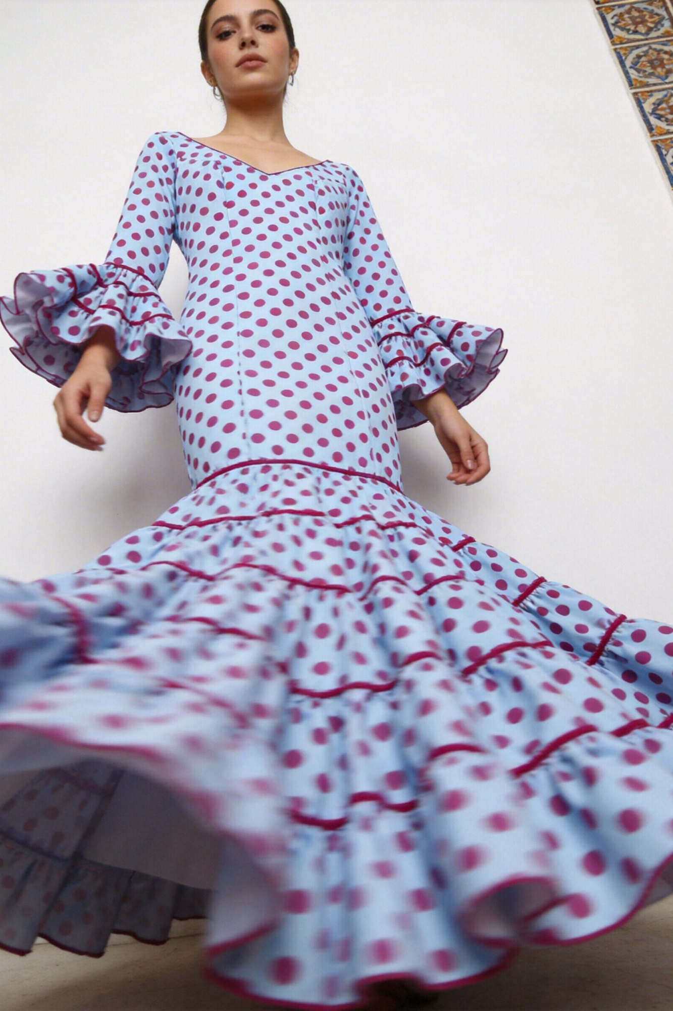 ROBE FLAMENCA FEMME ROSALÍA POIS MOYENS