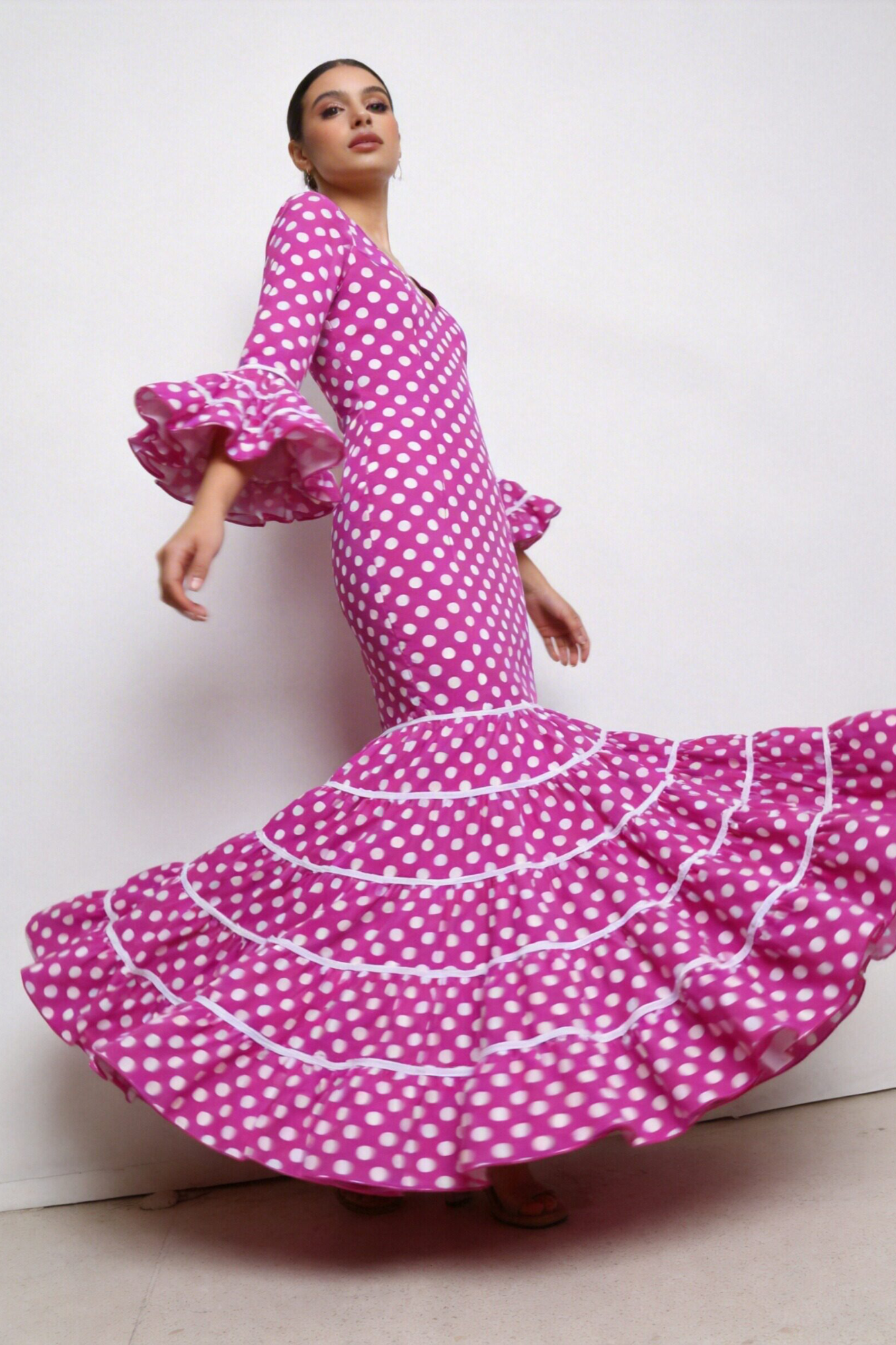 ROBE FLAMENCA FEMME ROSALÍA POIS MOYENS