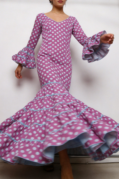 ROBE FLAMENCA FEMME ROSALÍA POIS MOYENS