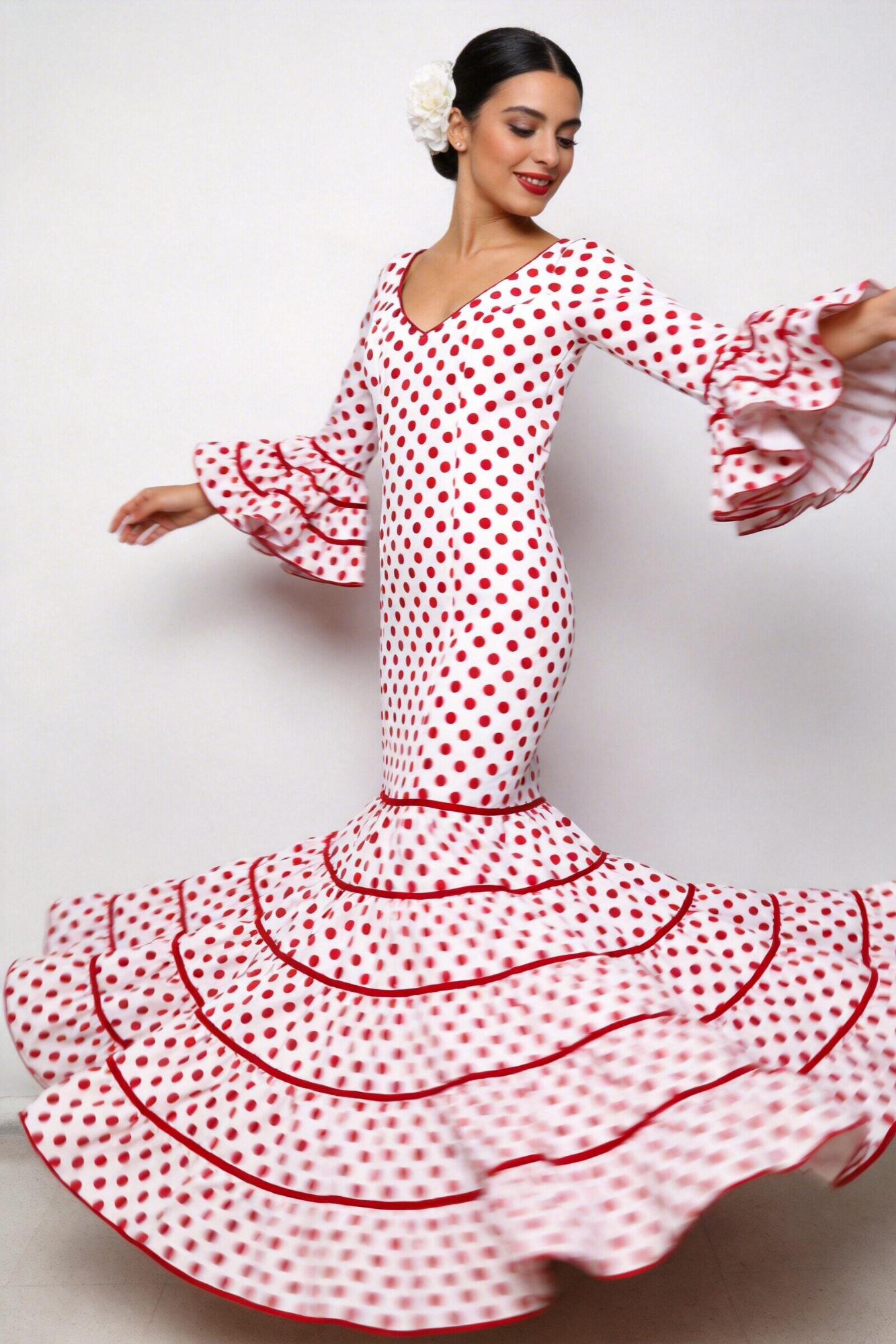 ROBE FLAMENCA FEMME ROSALÍA POIS MOYENS