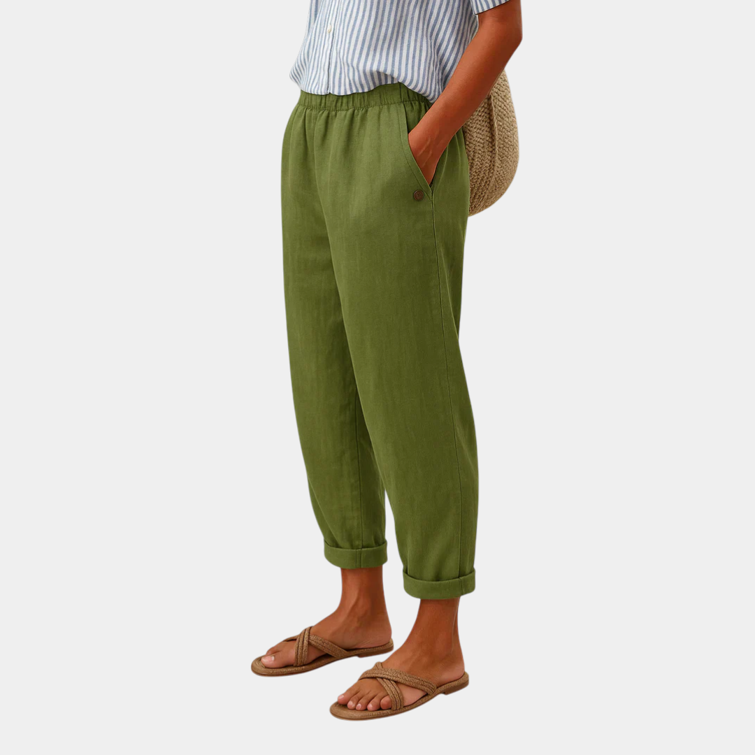 Florence | Pantalón Cómodo Efecto Lino
