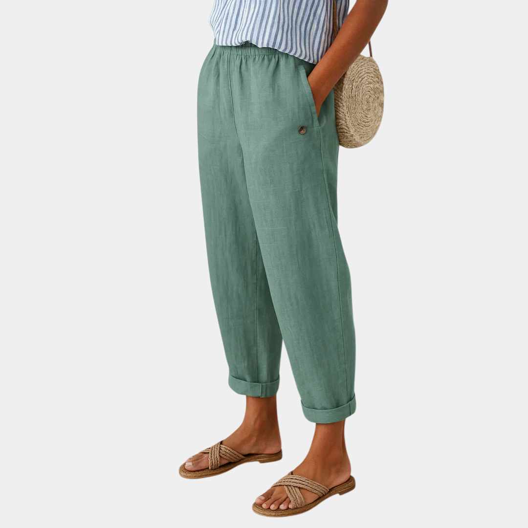 Florence | Pantalón Cómodo Efecto Lino