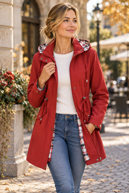 Veste décontractée unie, imperméable et coupe-vent