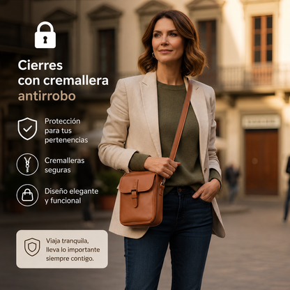 Mala a Tiracolo Espaçosa com Proteção RFID