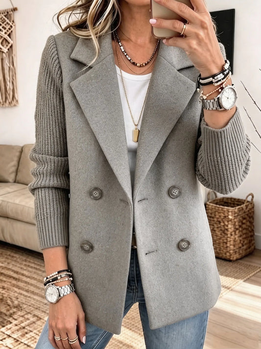 Blazer Elegante com Mangas de Malha