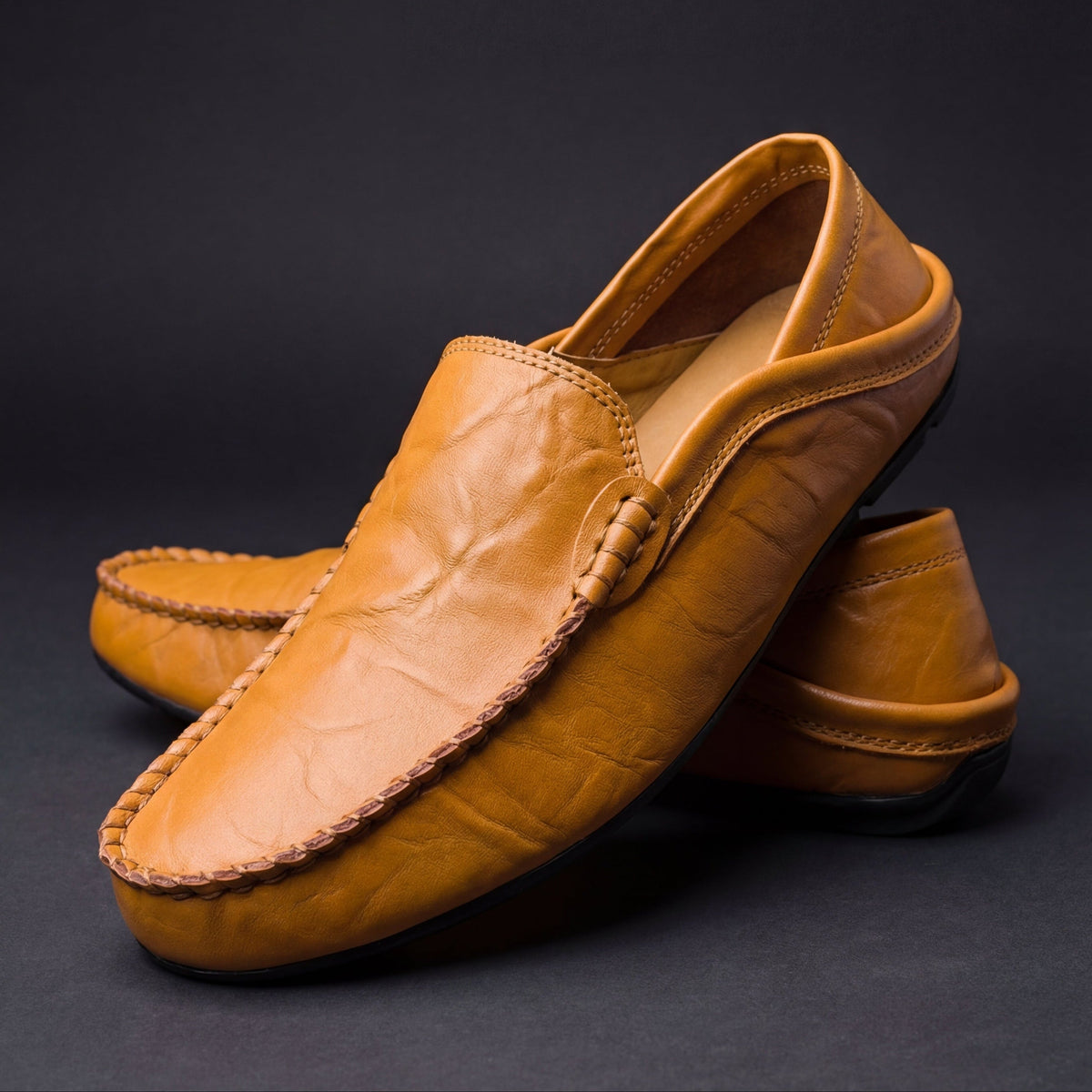 Mocassins elegantes em pele para homem