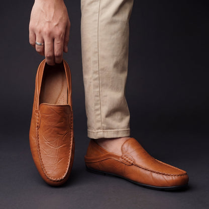 Mocassins elegantes em pele para homem