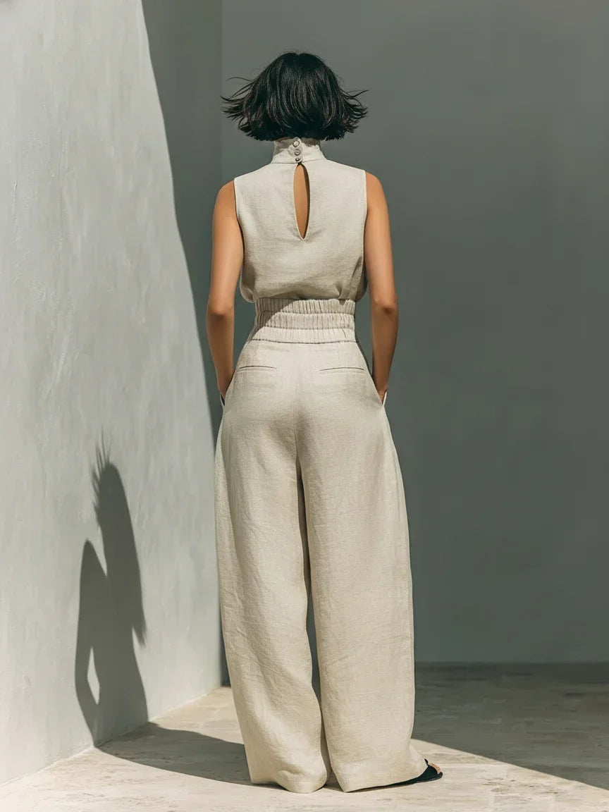Joana Conjunto Elegante de Algodón y Lino
