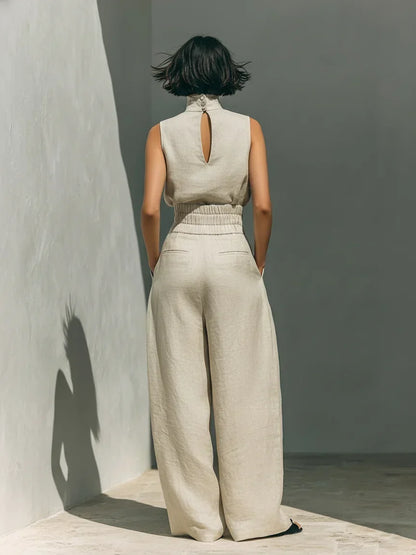 Joana Conjunto Elegante de Algodón y Lino
