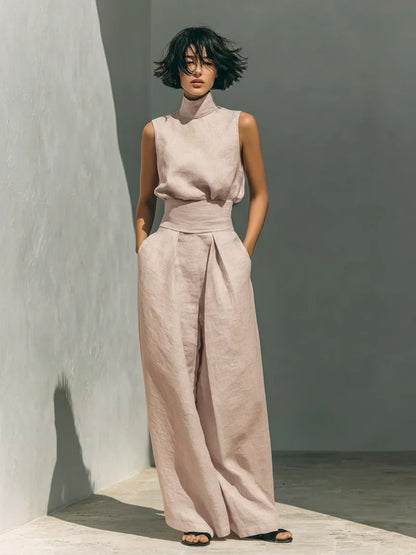 Joana Conjunto Elegante de Algodón y Lino