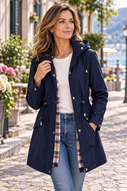 Veste décontractée unie, imperméable et coupe-vent