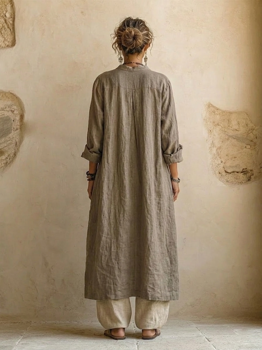 Laurence | Ensemble trois pièces en lin et coton au charme bohème naturel