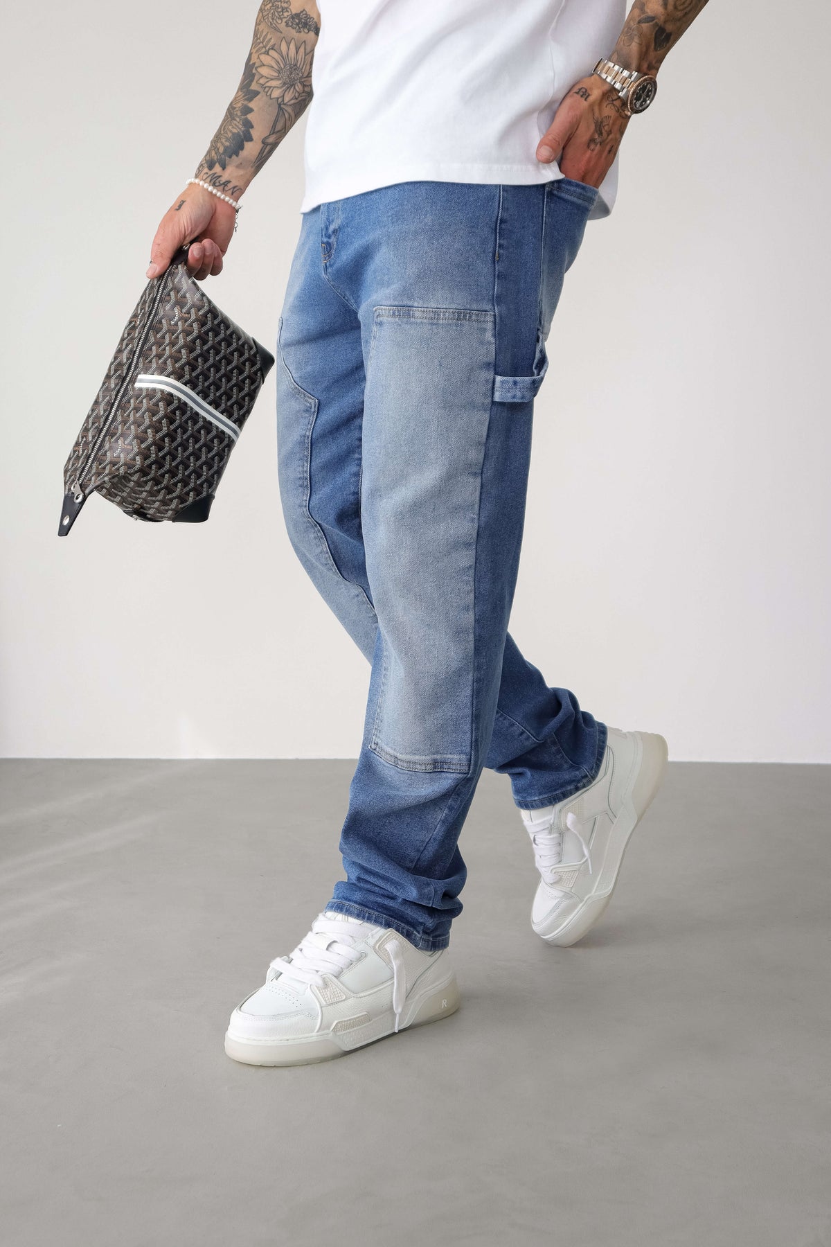 JEANS DE CARPINTERO - AZUL CLARO LAVADO