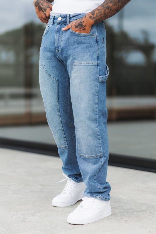 JEANS DE CARPINTERO - AZUL CLARO LAVADO
