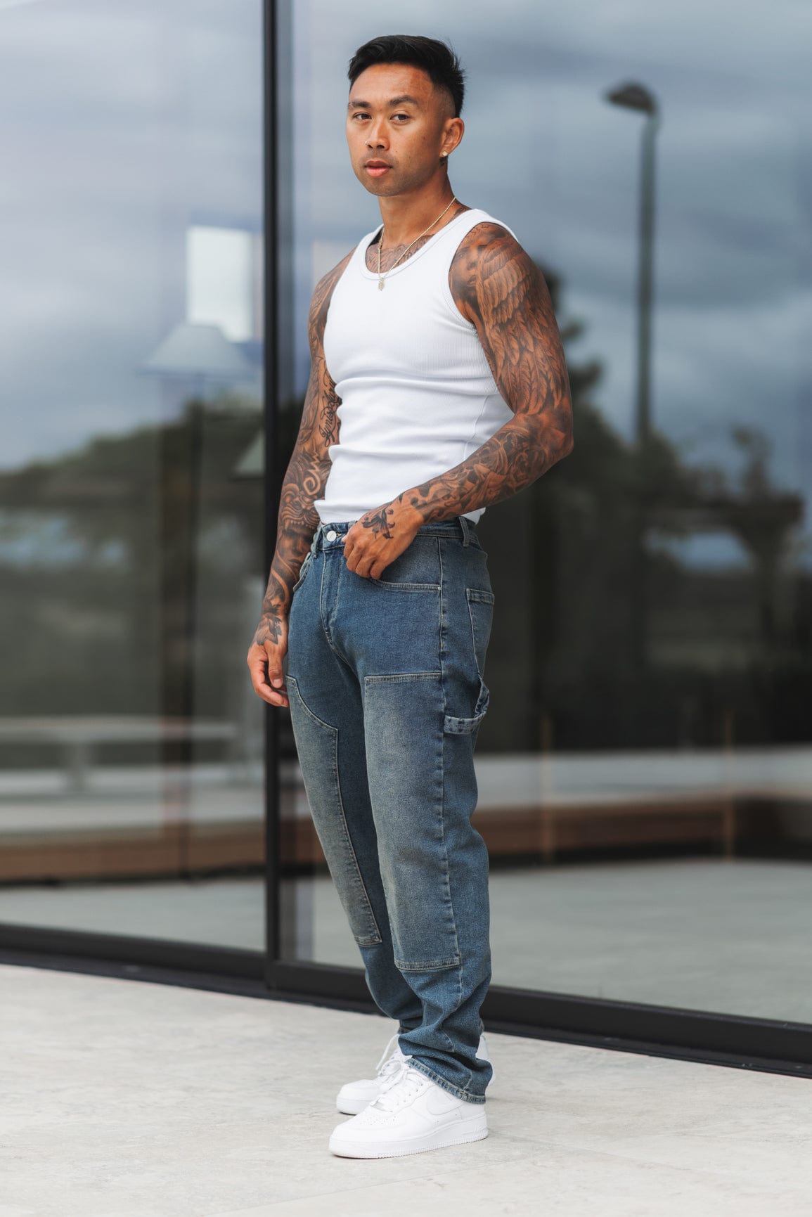 JEANS CARPINTERO - AZUL PIEDRA LAVADO