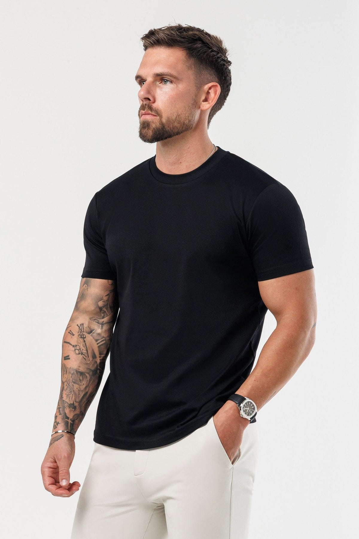 CAMISETA LUXE MERCERIZADA - NEGRA