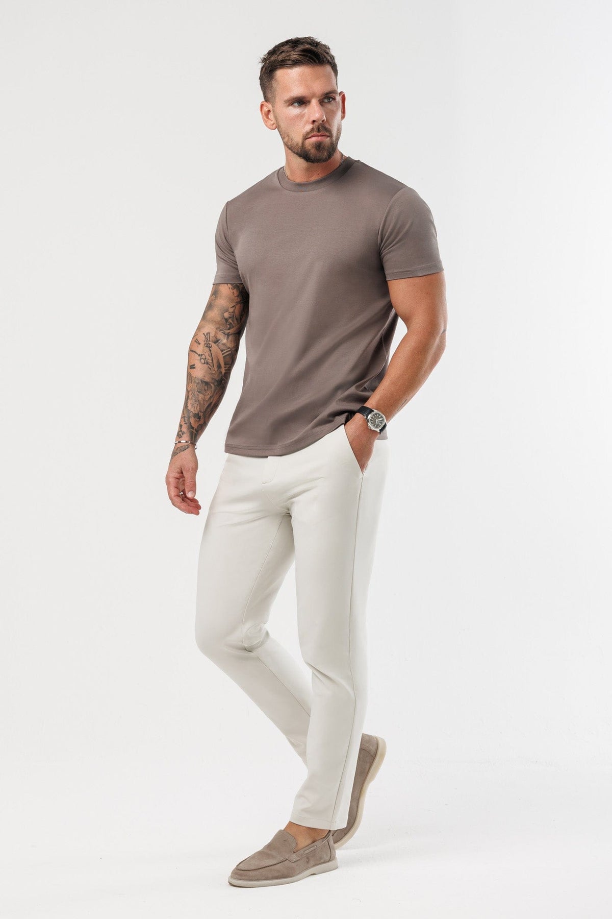 CAMISETA LUXE MERCERIZADA - MARRÓN