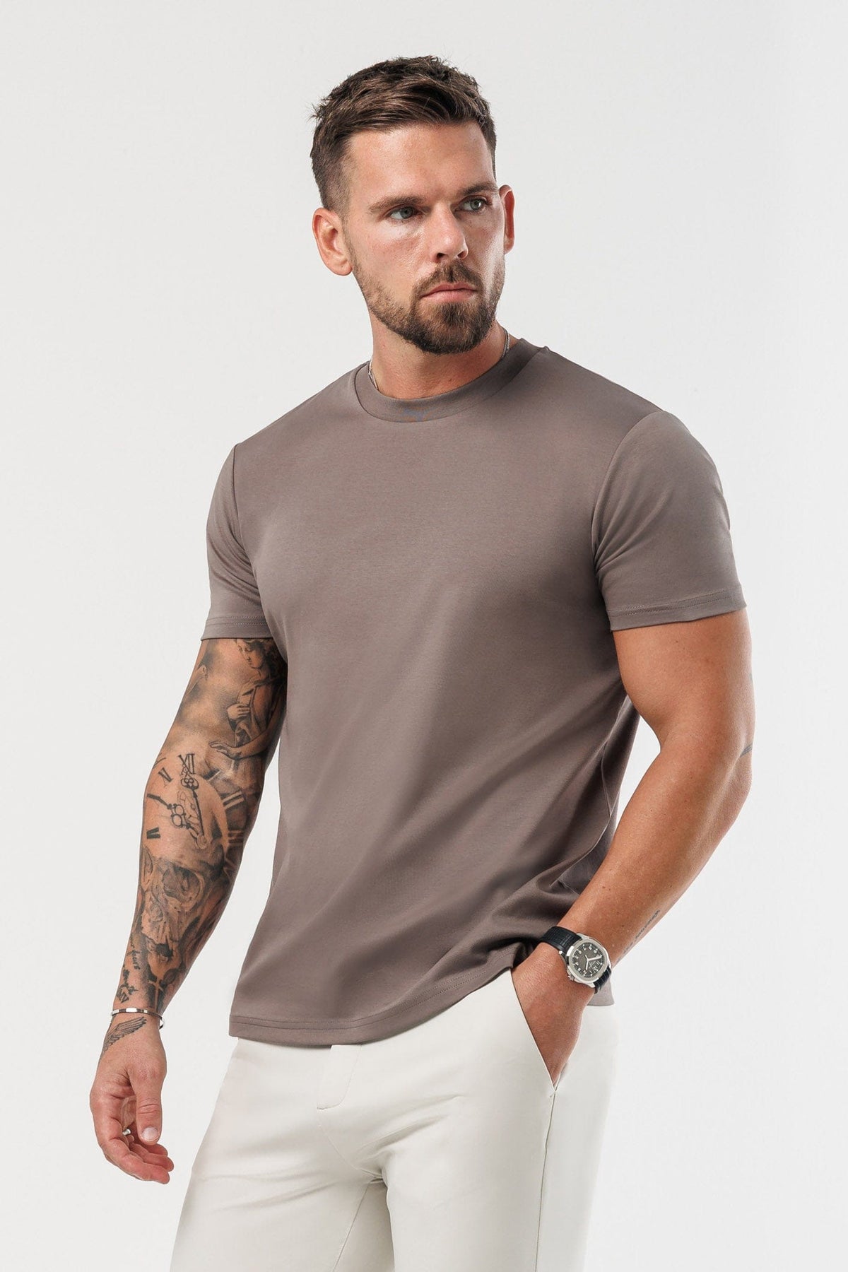 CAMISETA LUXE MERCERIZADA - MARRÓN