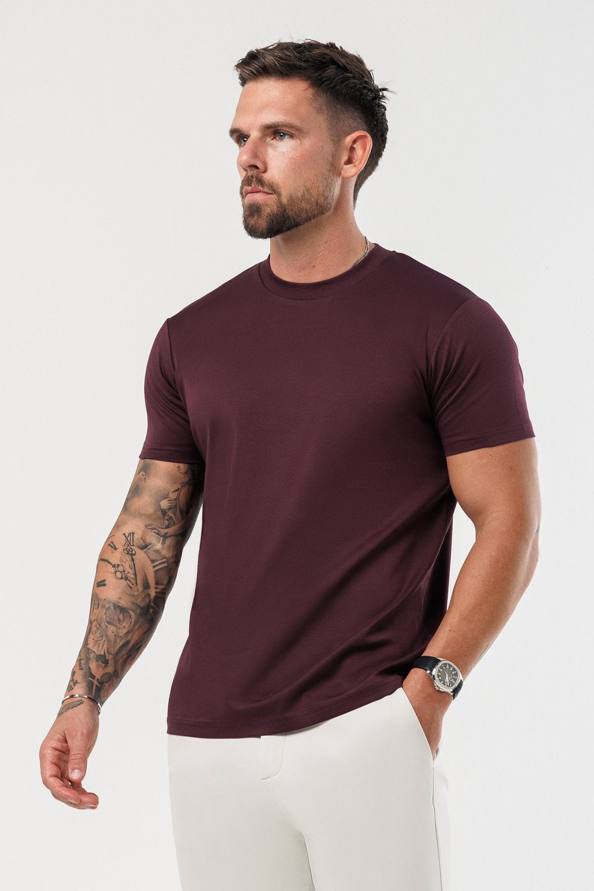 CAMISETA LUXE MERCERIZADA - BURDEOS