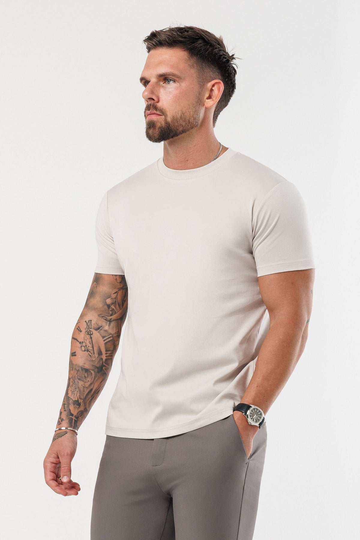 CAMISETA LUXE MERCERIZADA - CREMA