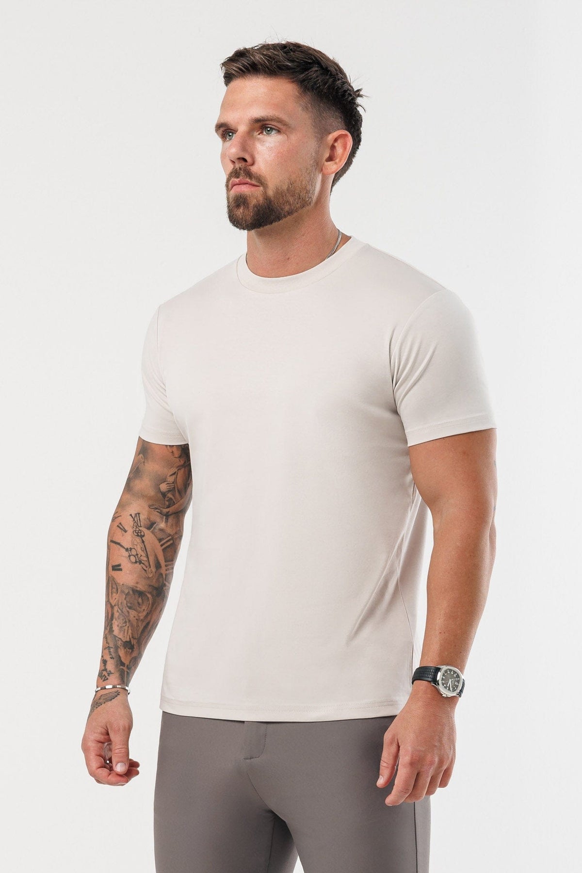 CAMISETA LUXE MERCERIZADA - CREMA
