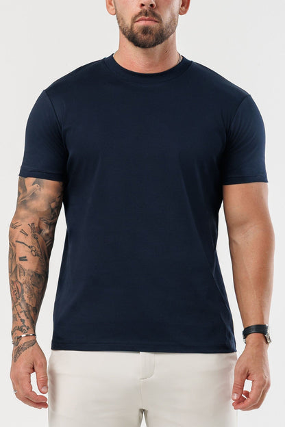 T-SHIRT LUXE MERCERIZADA - AZUL-MARINHO
