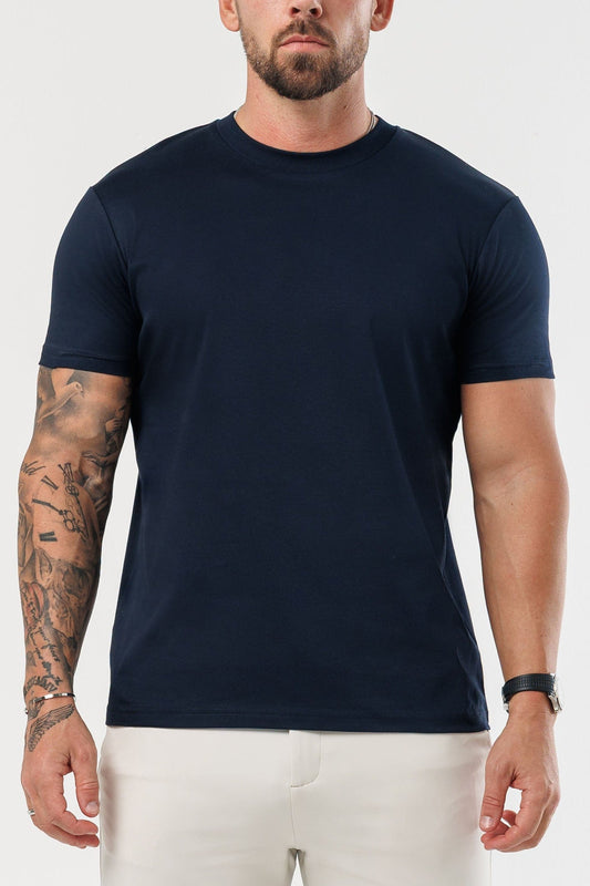 T-SHIRT LUXE MERCERIZADA - AZUL-MARINHO