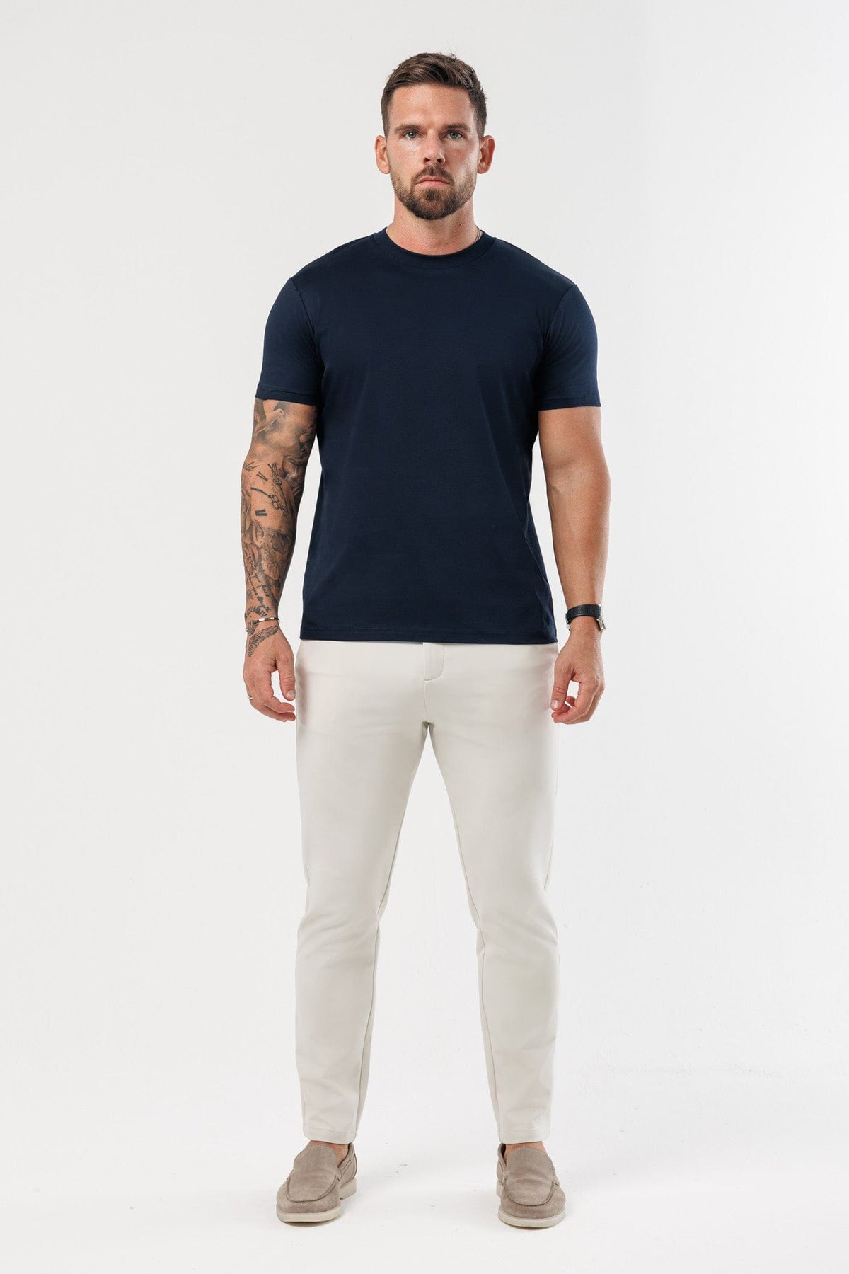 T-SHIRT LUXE MERCERIZADA - AZUL-MARINHO