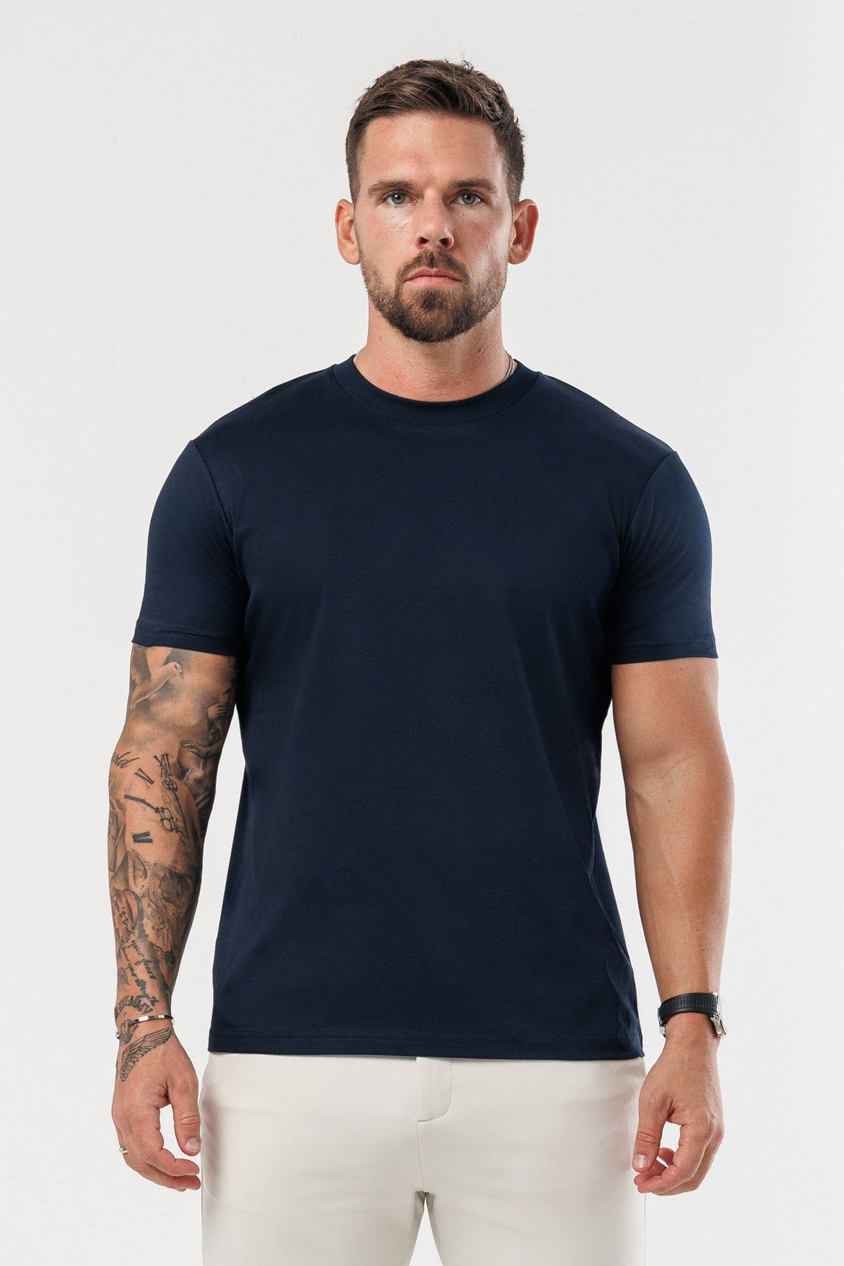 T-SHIRT LUXE MERCERIZADA - AZUL-MARINHO