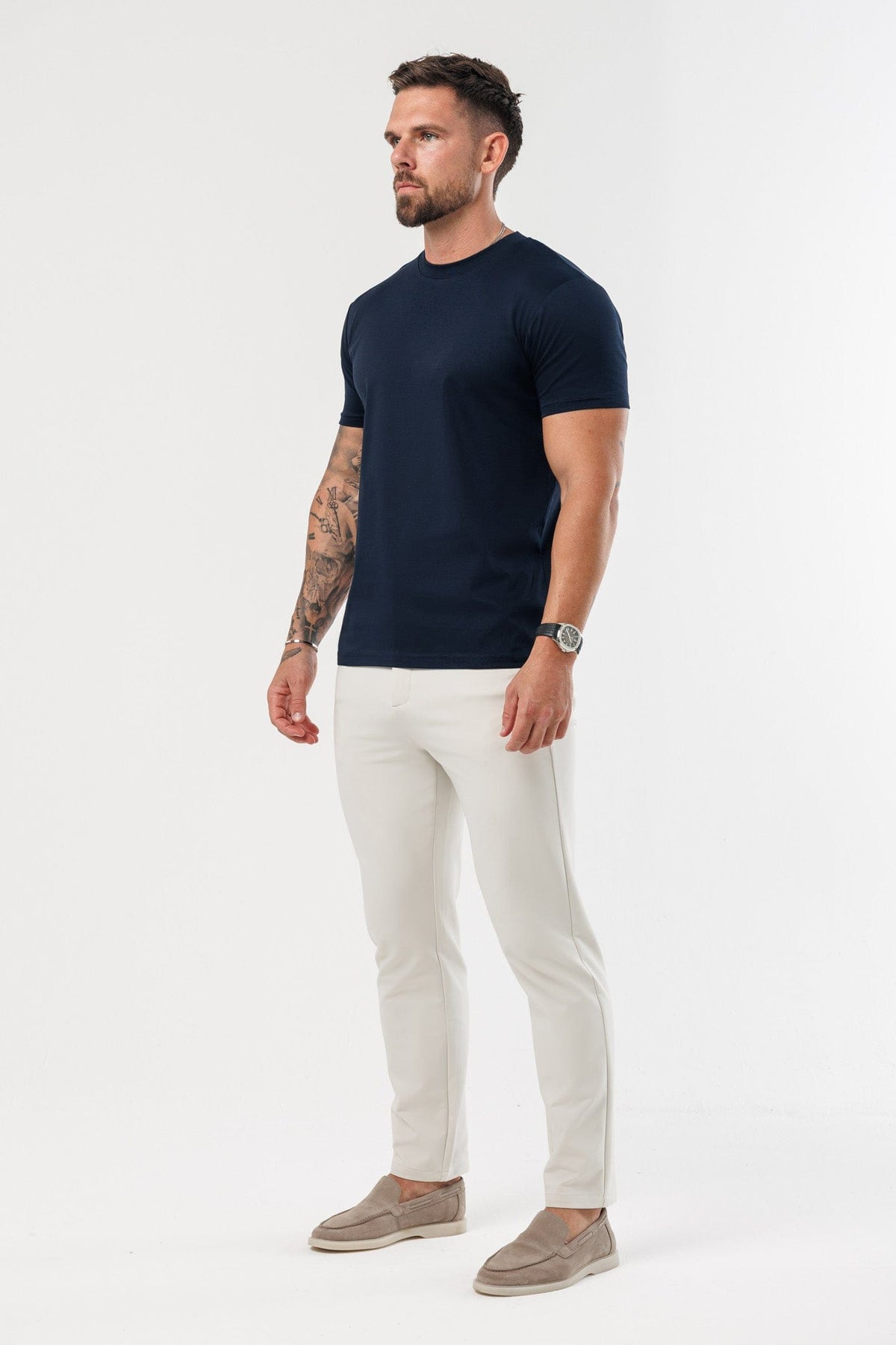 T-SHIRT LUXE MERCERIZADA - AZUL-MARINHO