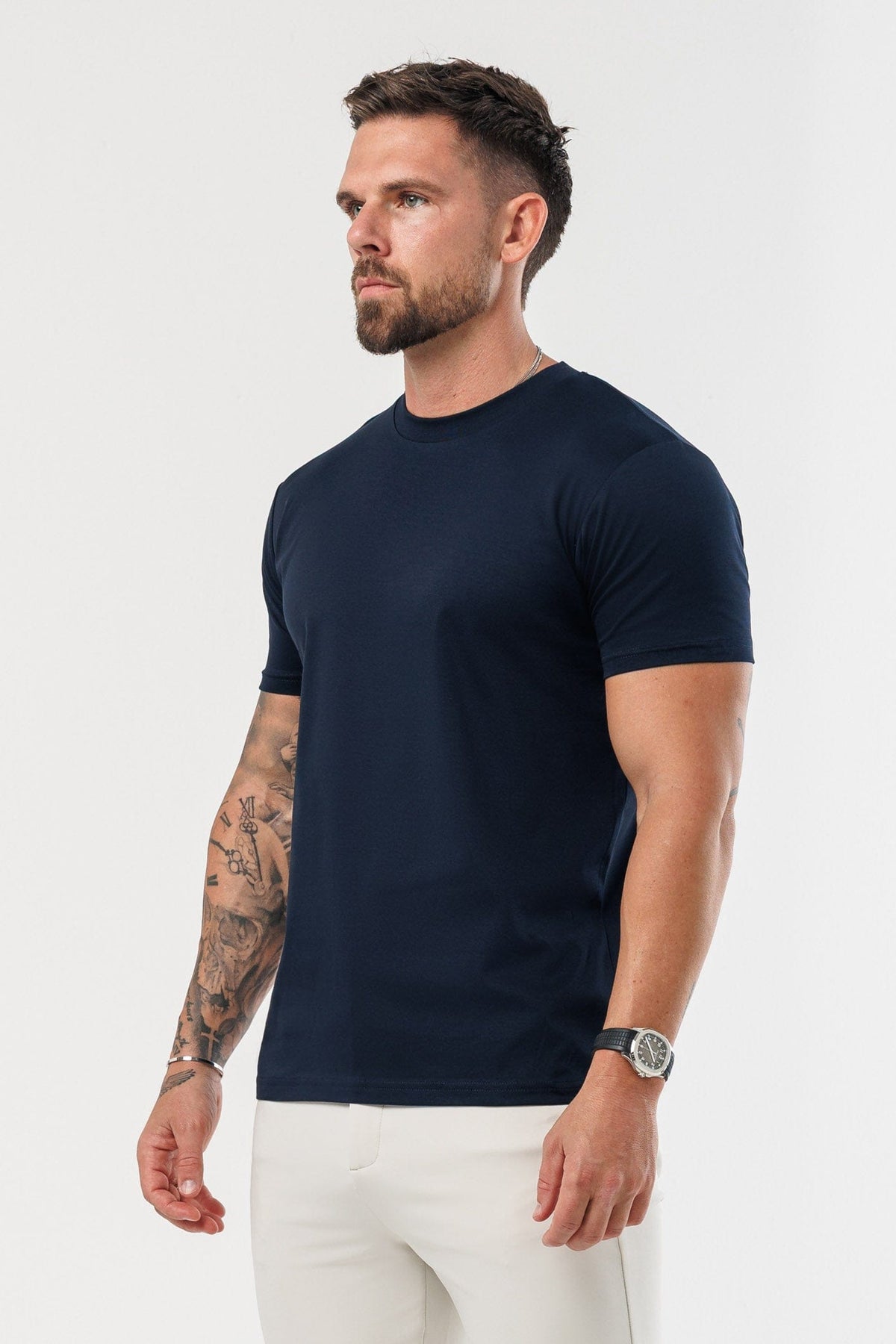 T-SHIRT LUXE MERCERIZADA - AZUL-MARINHO