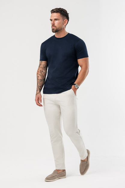 T-SHIRT LUXE MERCERIZADA - AZUL-MARINHO